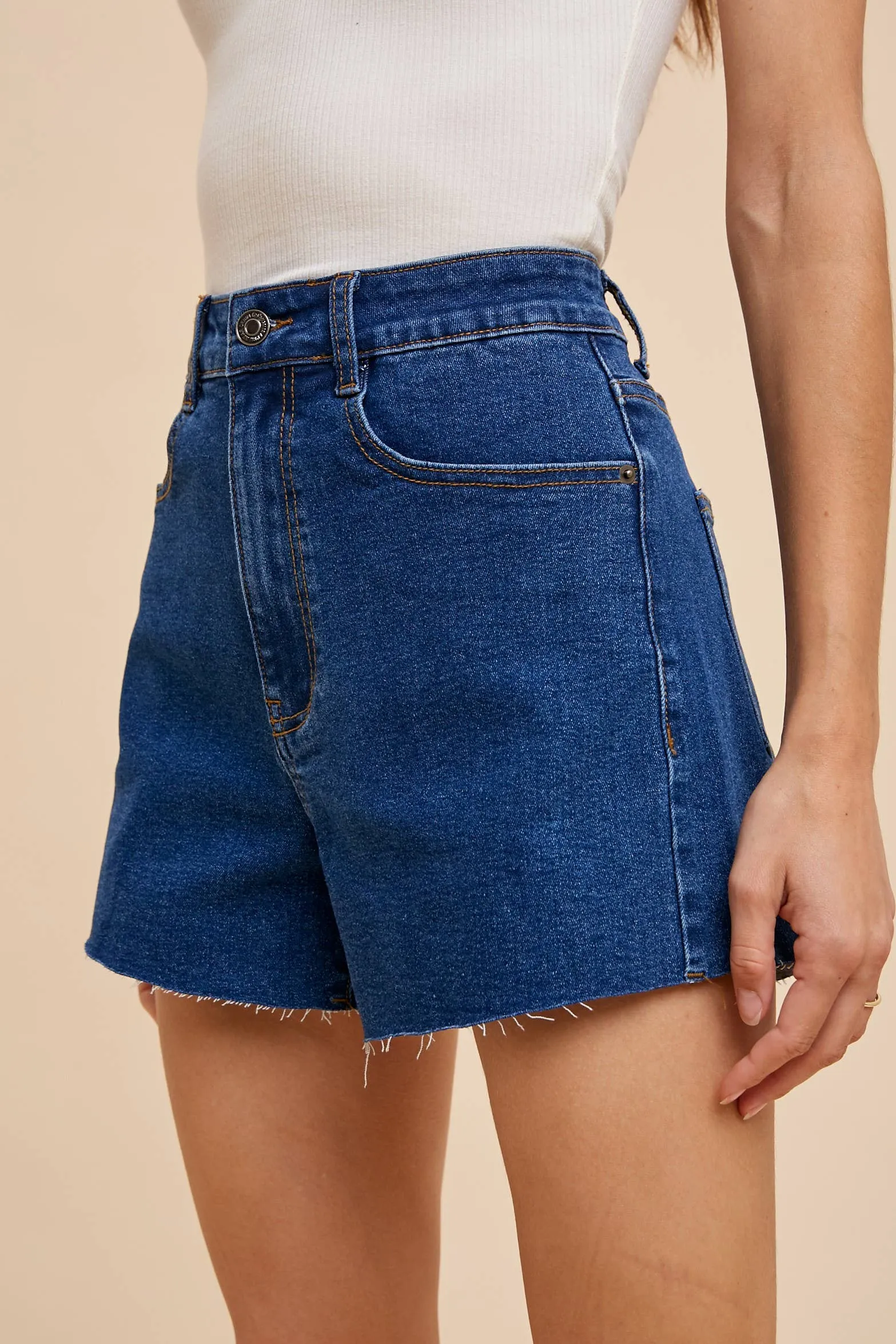 High Rise Denim Short