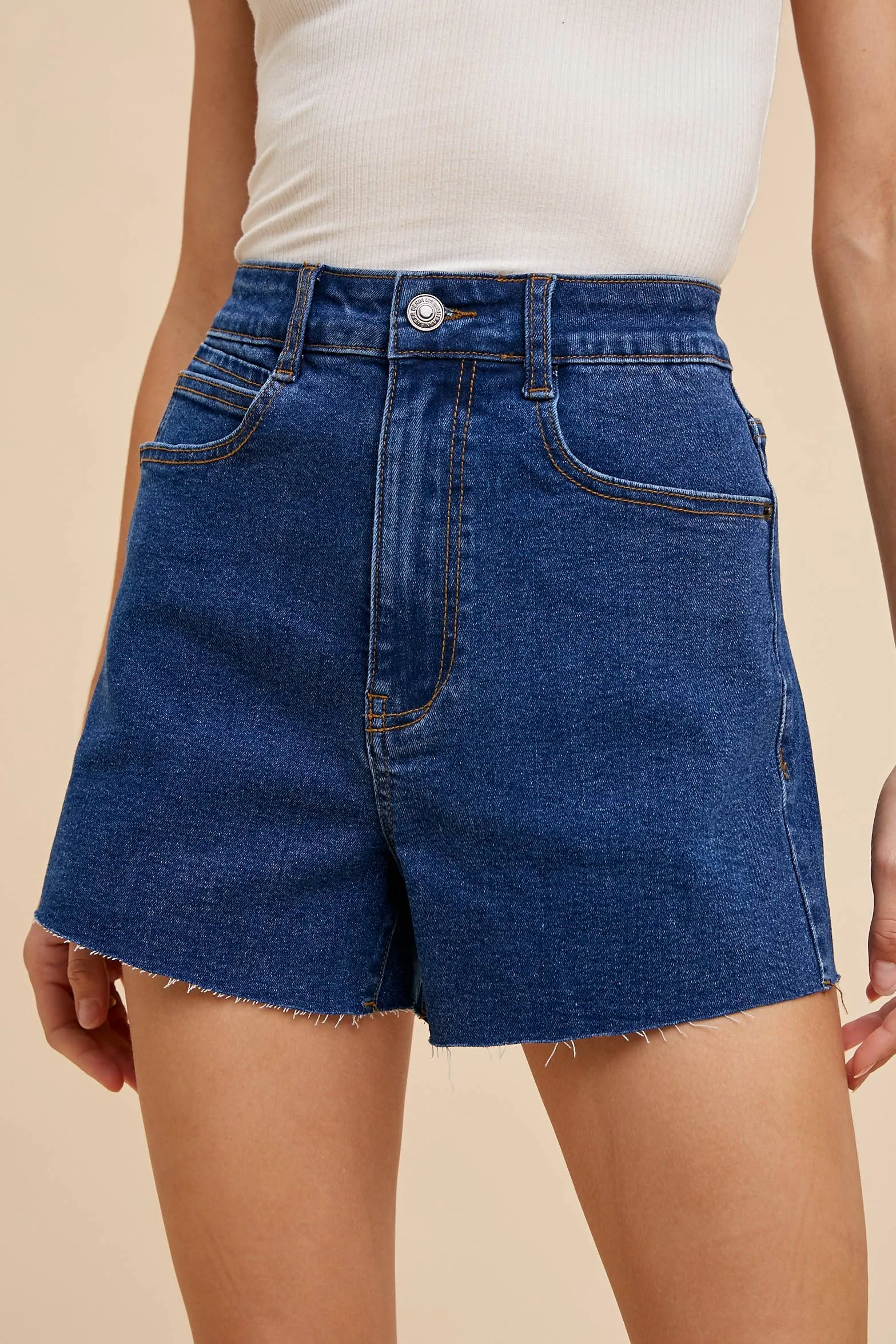 High Rise Denim Short