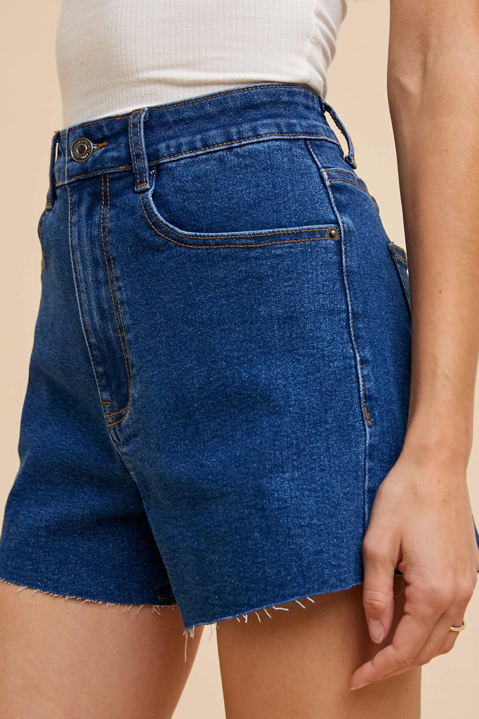 High Rise Denim Short