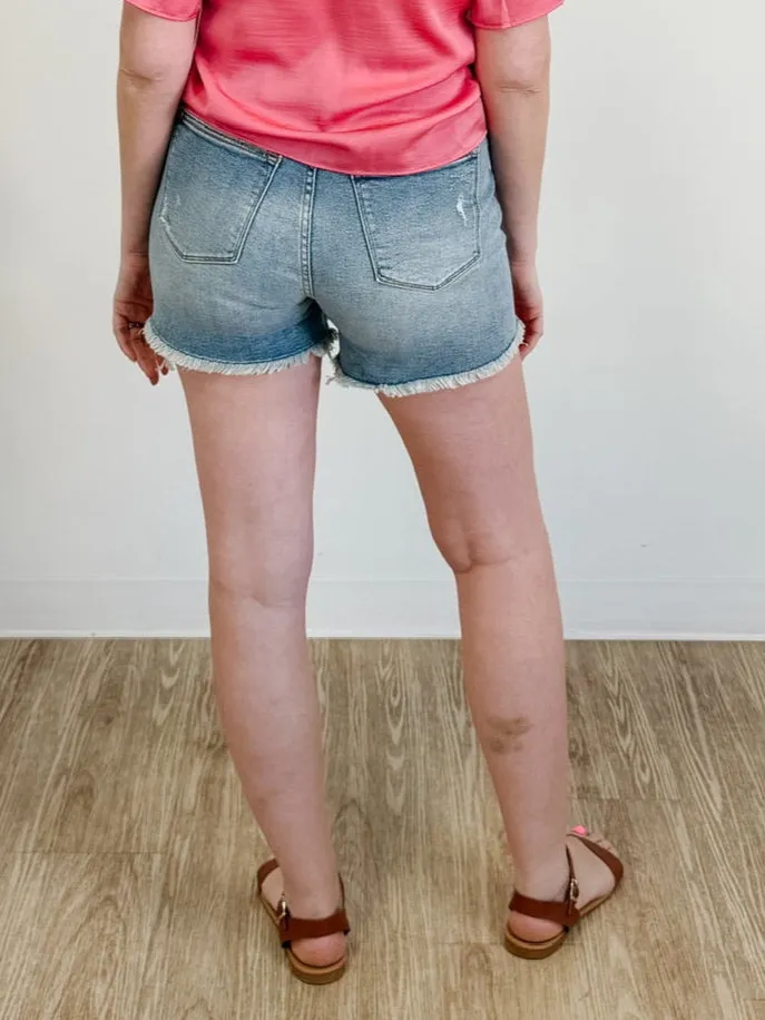 High Waist Rigid Magic Destroy Cut Off Shorts