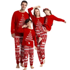 「🔥Holiday Sale - 40% Off」Family Matching Red Christmas Tree Suits Family Look Pajama Set