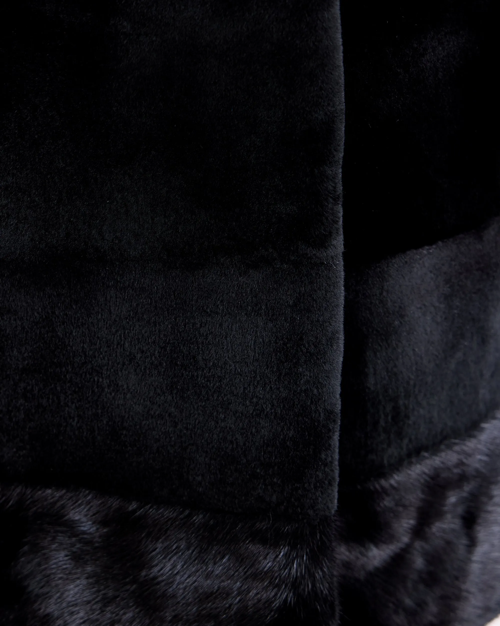 Horizontal Sheared Mink Vest with long hair trim