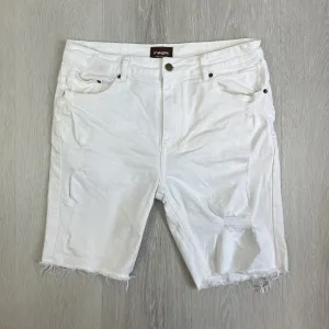 Insight Denim Mens Revolver White Denim Distressed Shorts Size 34