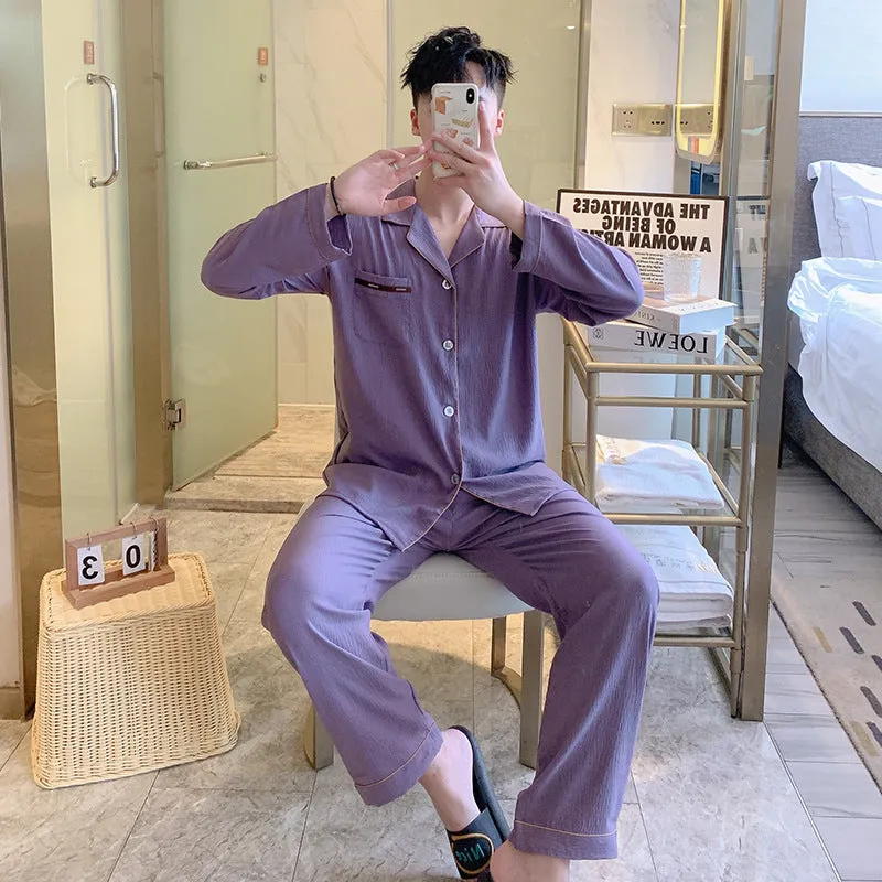 INSTOCK-new cotton pajamas men's long sleeve