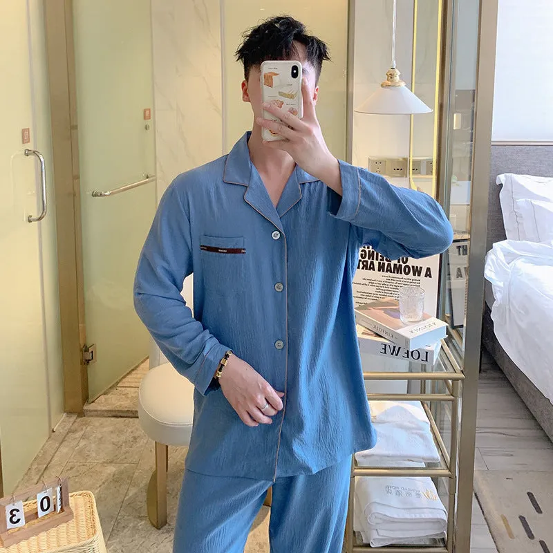 INSTOCK-new cotton pajamas men's long sleeve