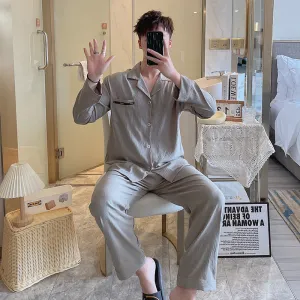 INSTOCK-new cotton pajamas men's long sleeve