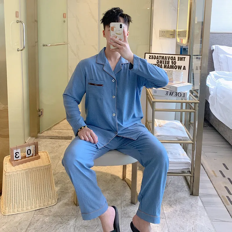 INSTOCK-new cotton pajamas men's long sleeve