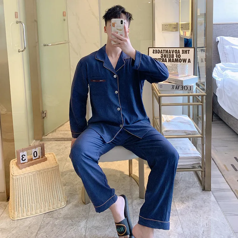 INSTOCK-new cotton pajamas men's long sleeve