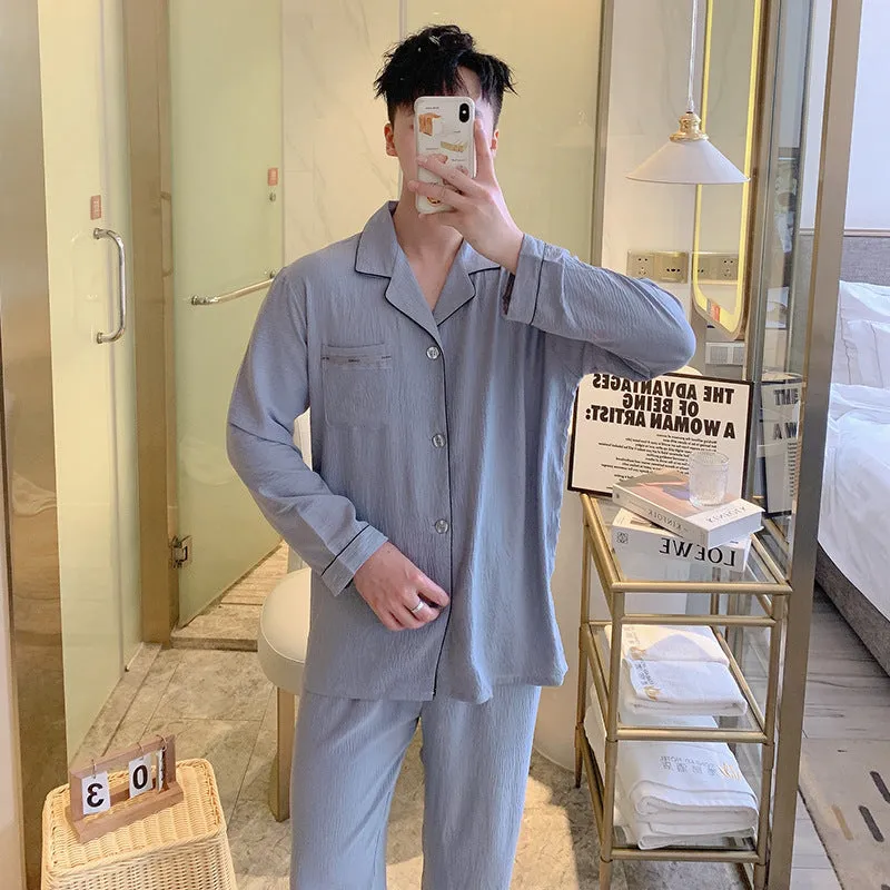 INSTOCK-new cotton pajamas men's long sleeve