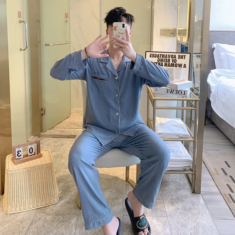 INSTOCK-new cotton pajamas men's long sleeve