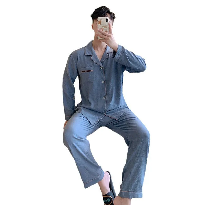 INSTOCK-new cotton pajamas men's long sleeve