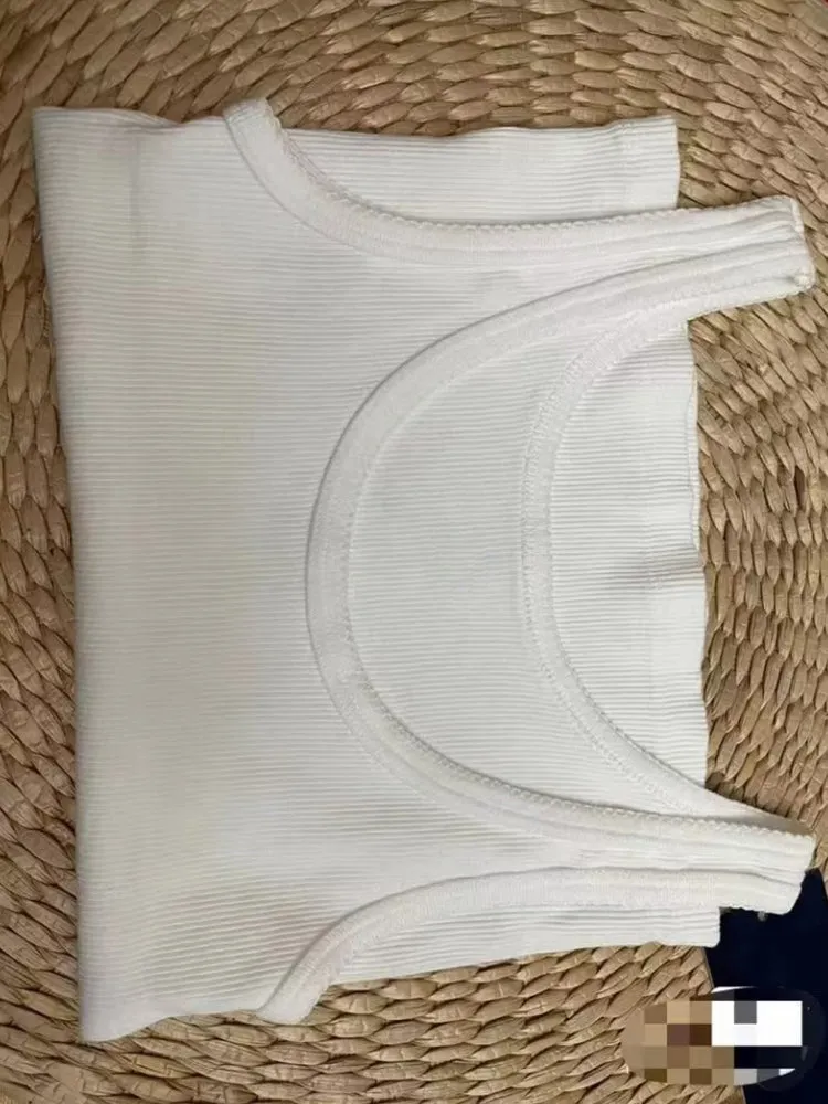 JazzHer Casual Women Cotton White Slim Tank Tops 2025 Summer Ribbed Cotton Sleeveless Slim Crop Top Female Casual Vintage Solid Vests
