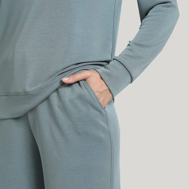 Jogging Sports Women’s Knit Long-sleeve Long Pants Modal Pajamas Set-2311820109