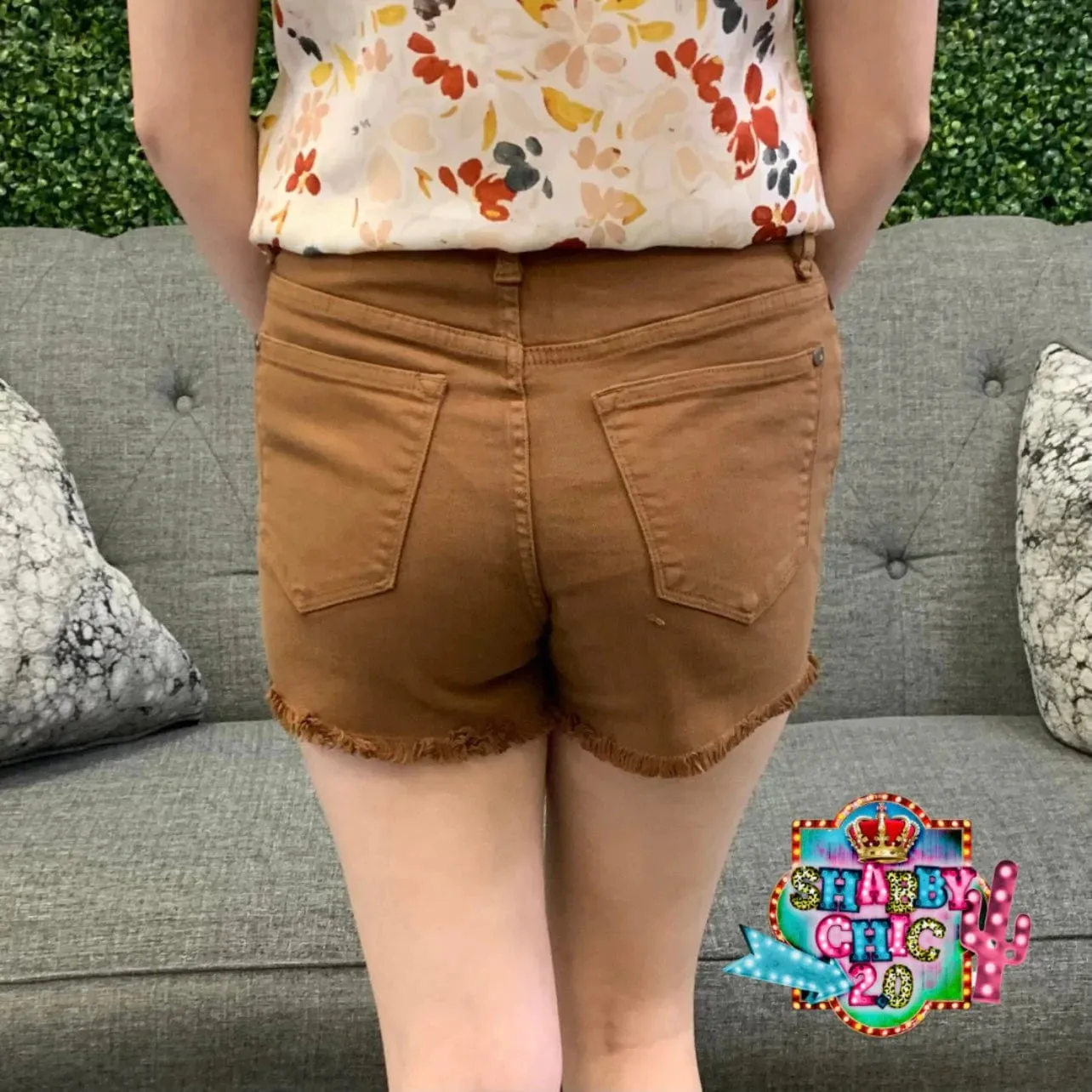 Judy Blue Brown Midrise Cut Off Shorts
