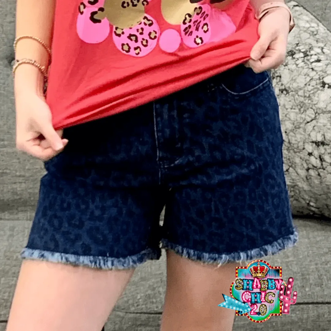 Judy Blue Denim Leopard Shorts