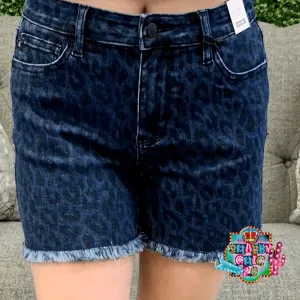 Judy Blue Denim Leopard Shorts