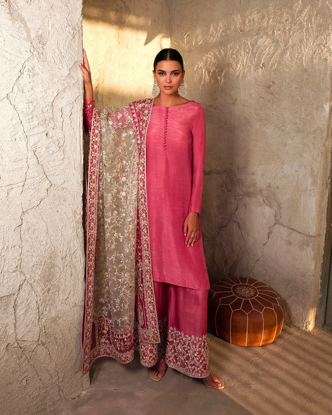 Kameez Trouser Dupatta Pink Pakistani Wedding Dress