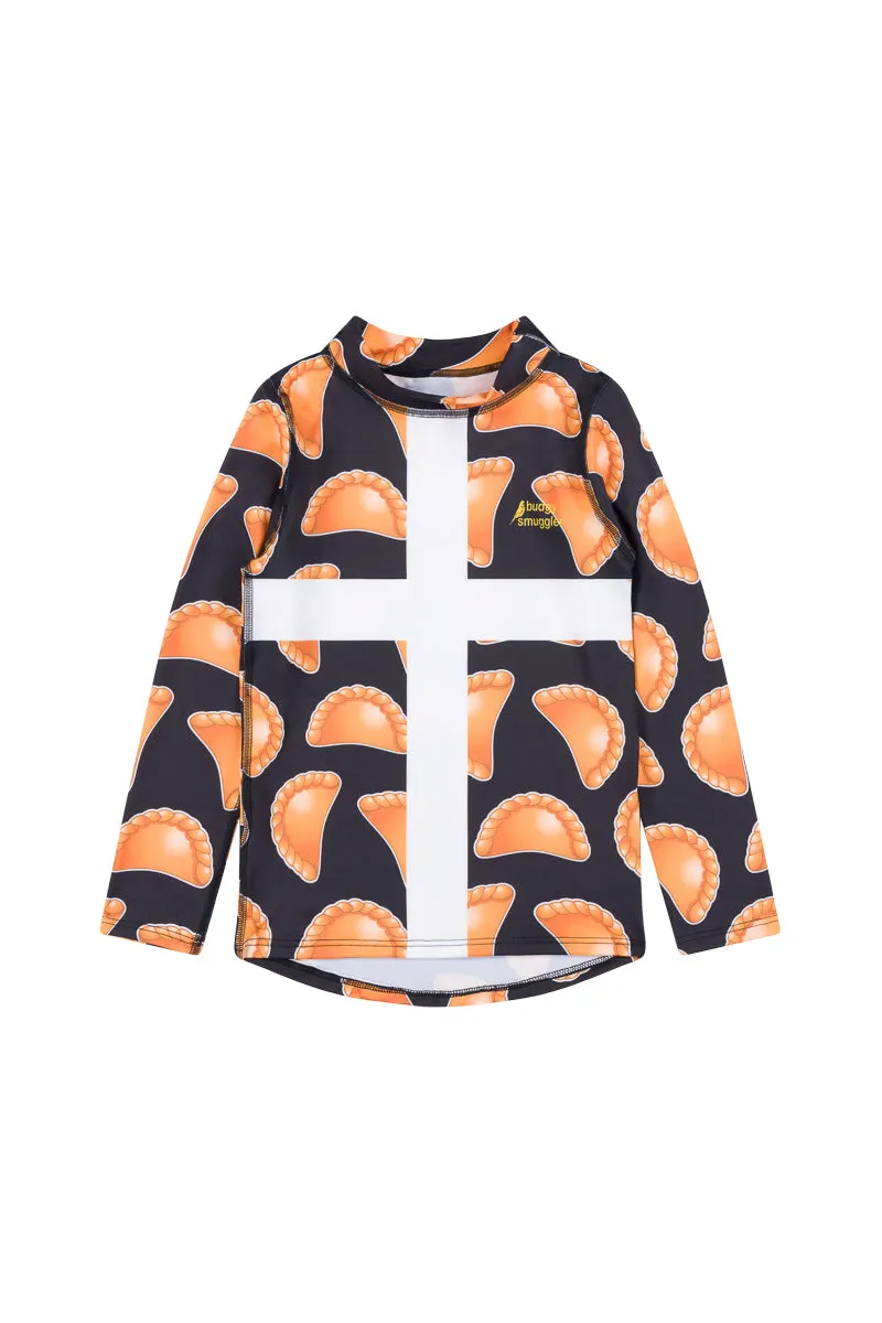 Kids Long Sleeved Rash Vest in Cornish Pasty