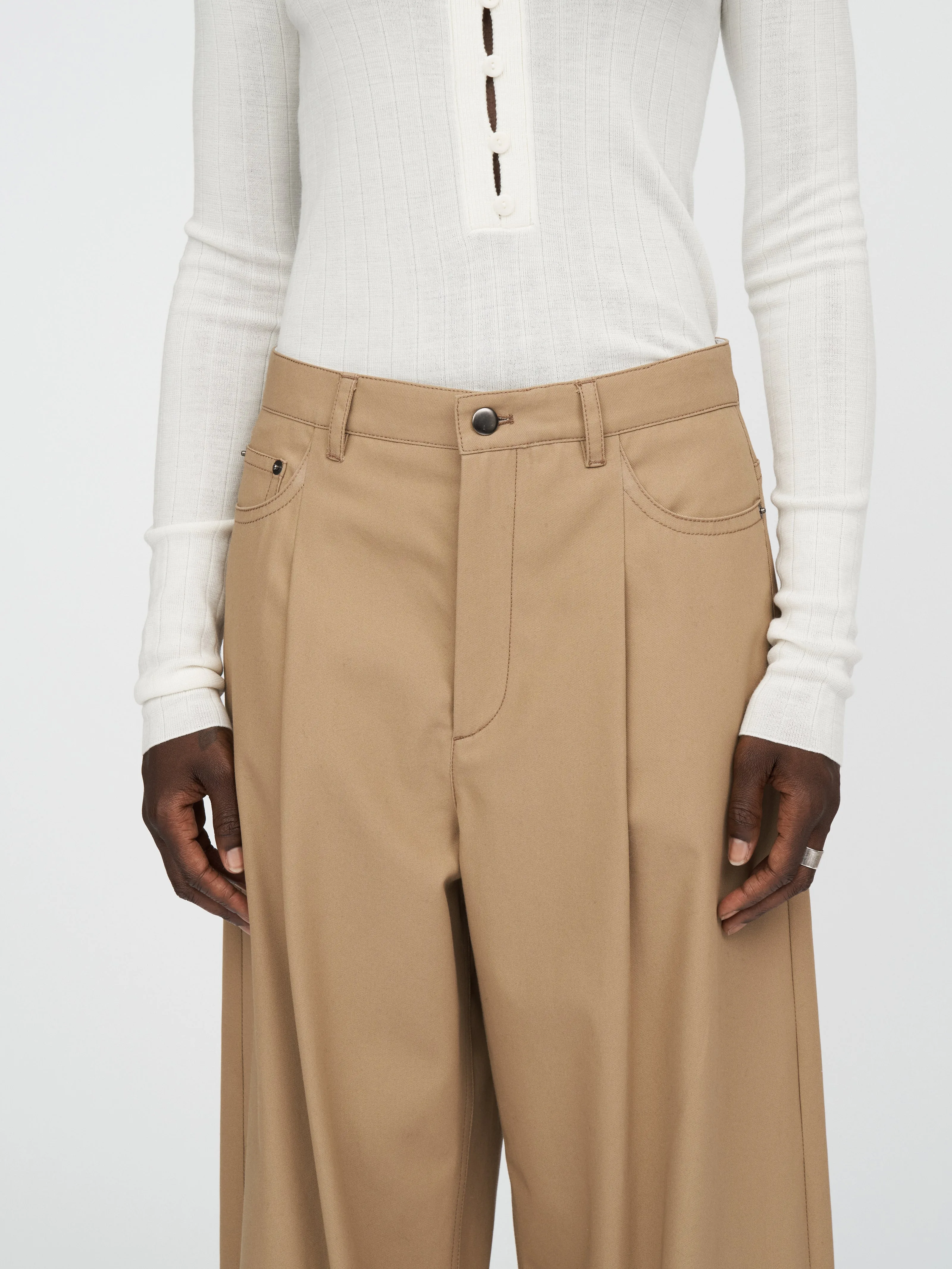 Kissing Placket Polo in Ivory