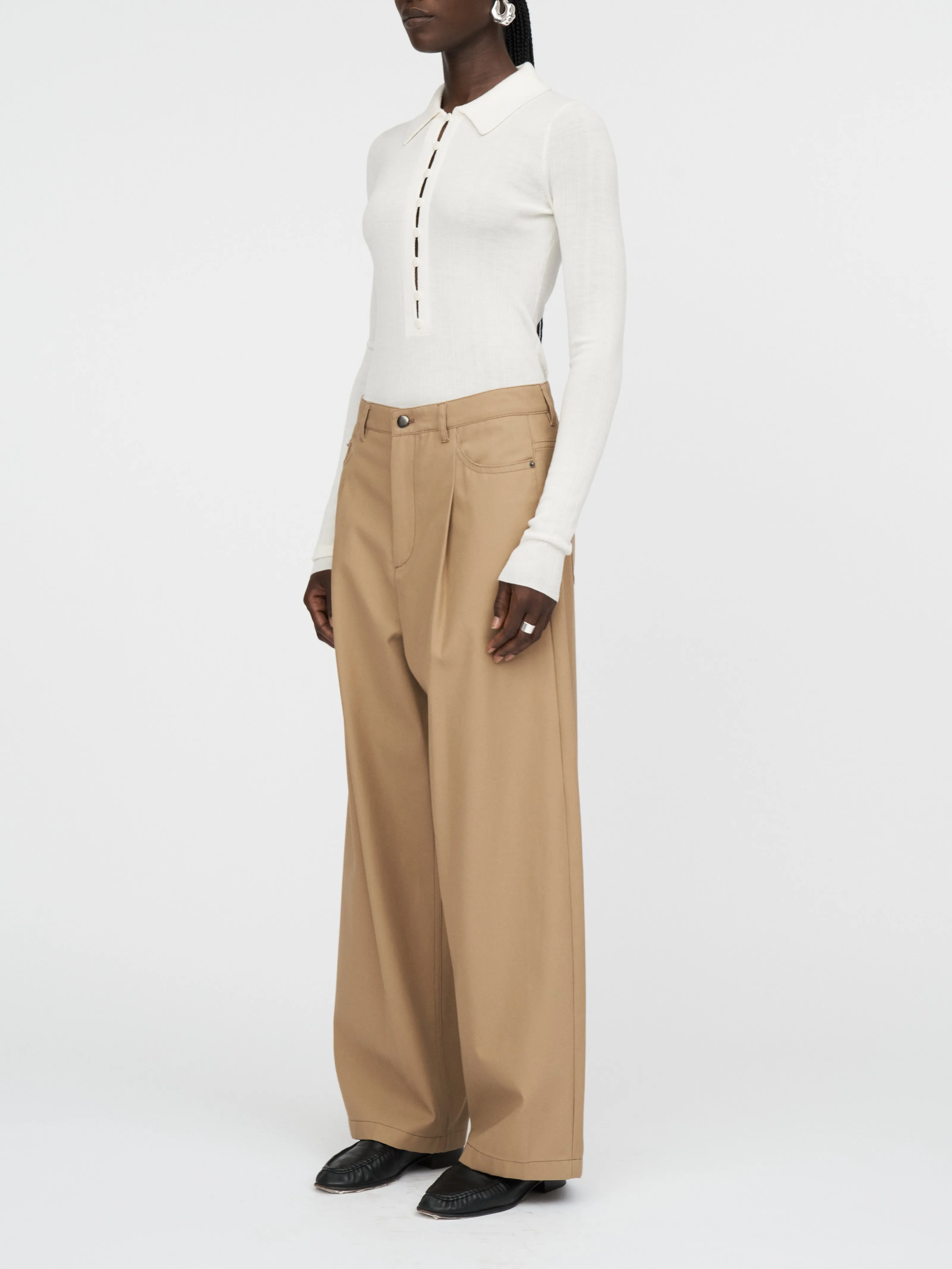 Kissing Placket Polo in Ivory