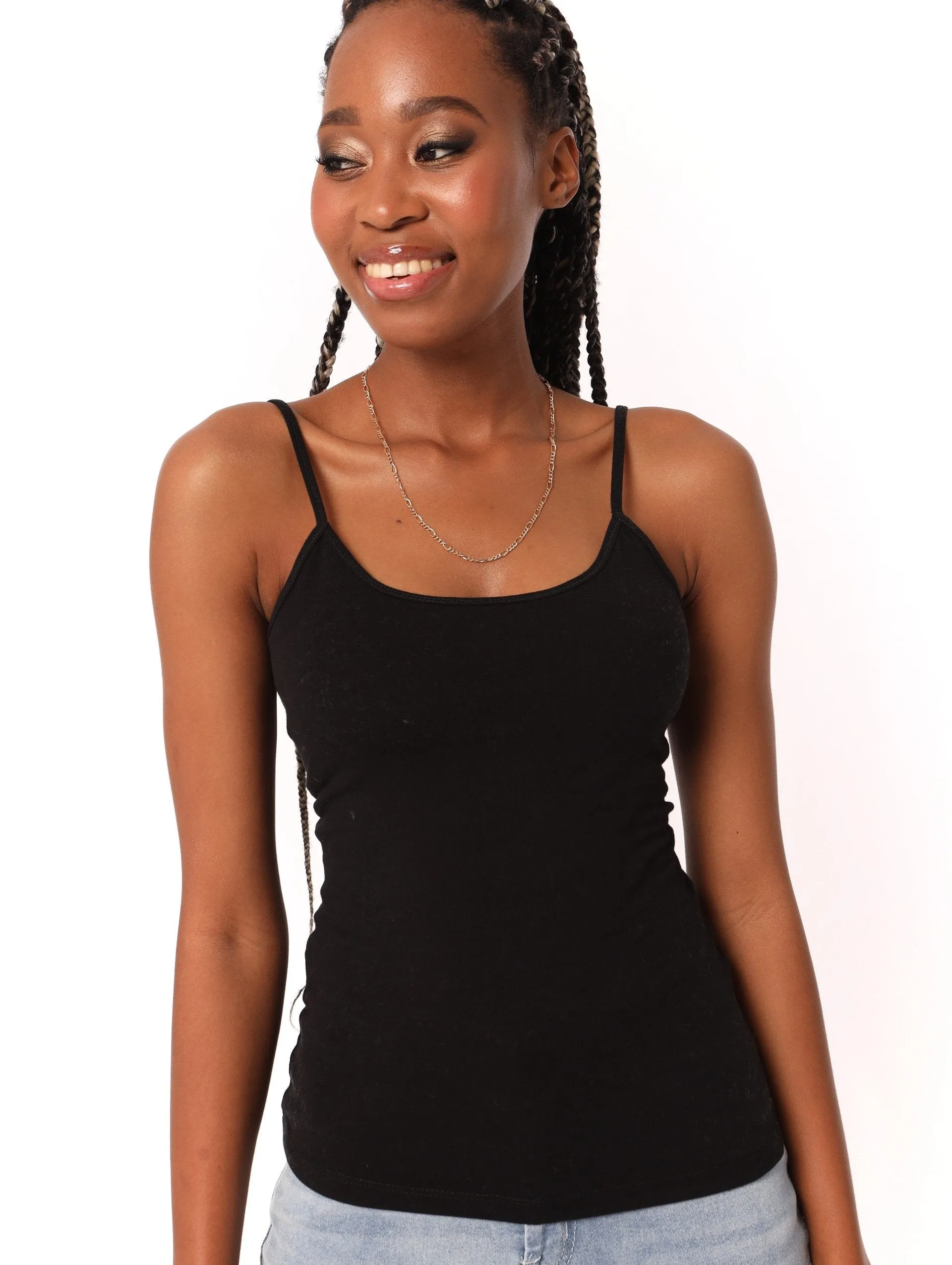 Ladies Cotton Lycra Tank - Black