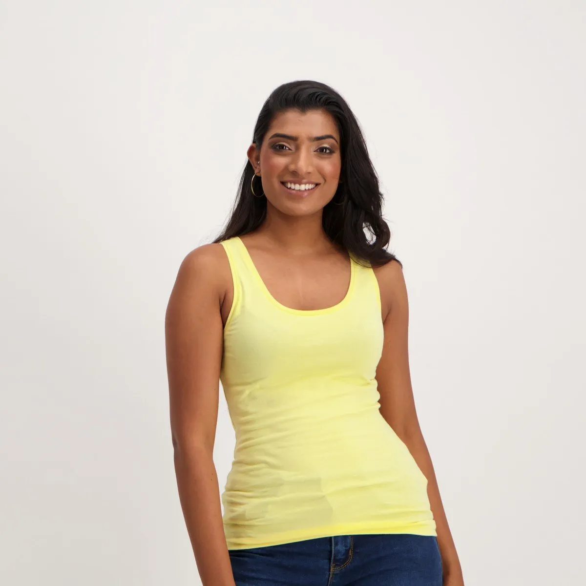 Ladies Cotton Lycra Tank - Yellow