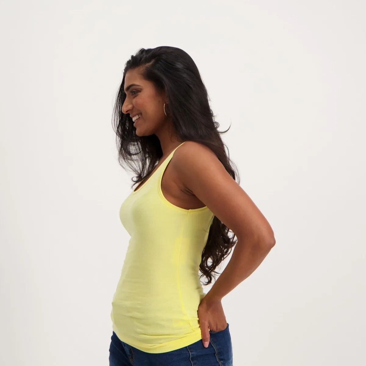 Ladies Cotton Lycra Tank - Yellow