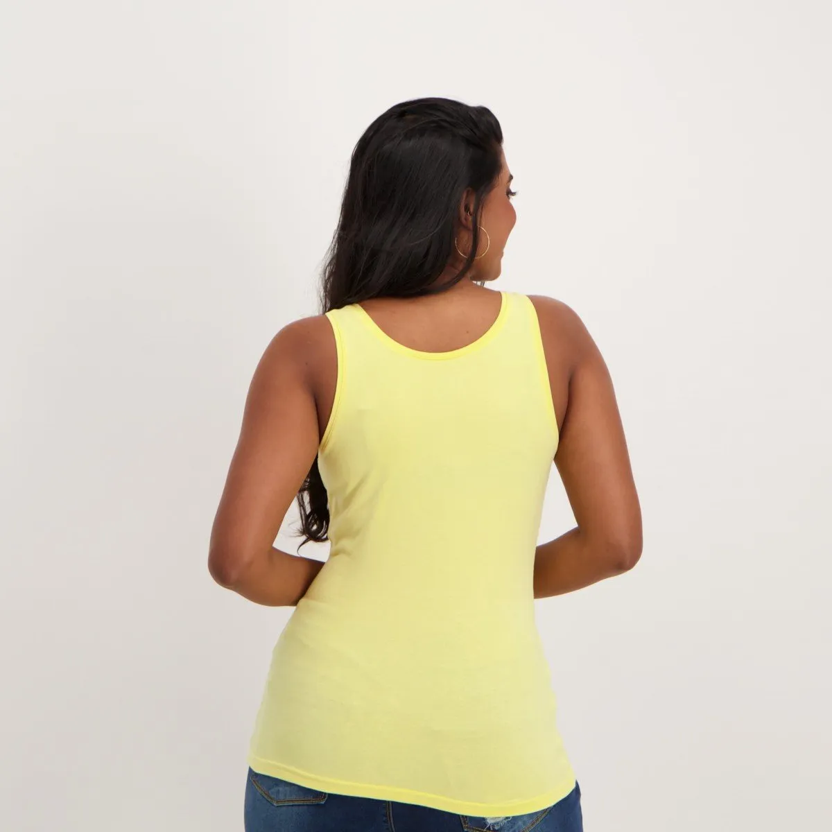 Ladies Cotton Lycra Tank - Yellow