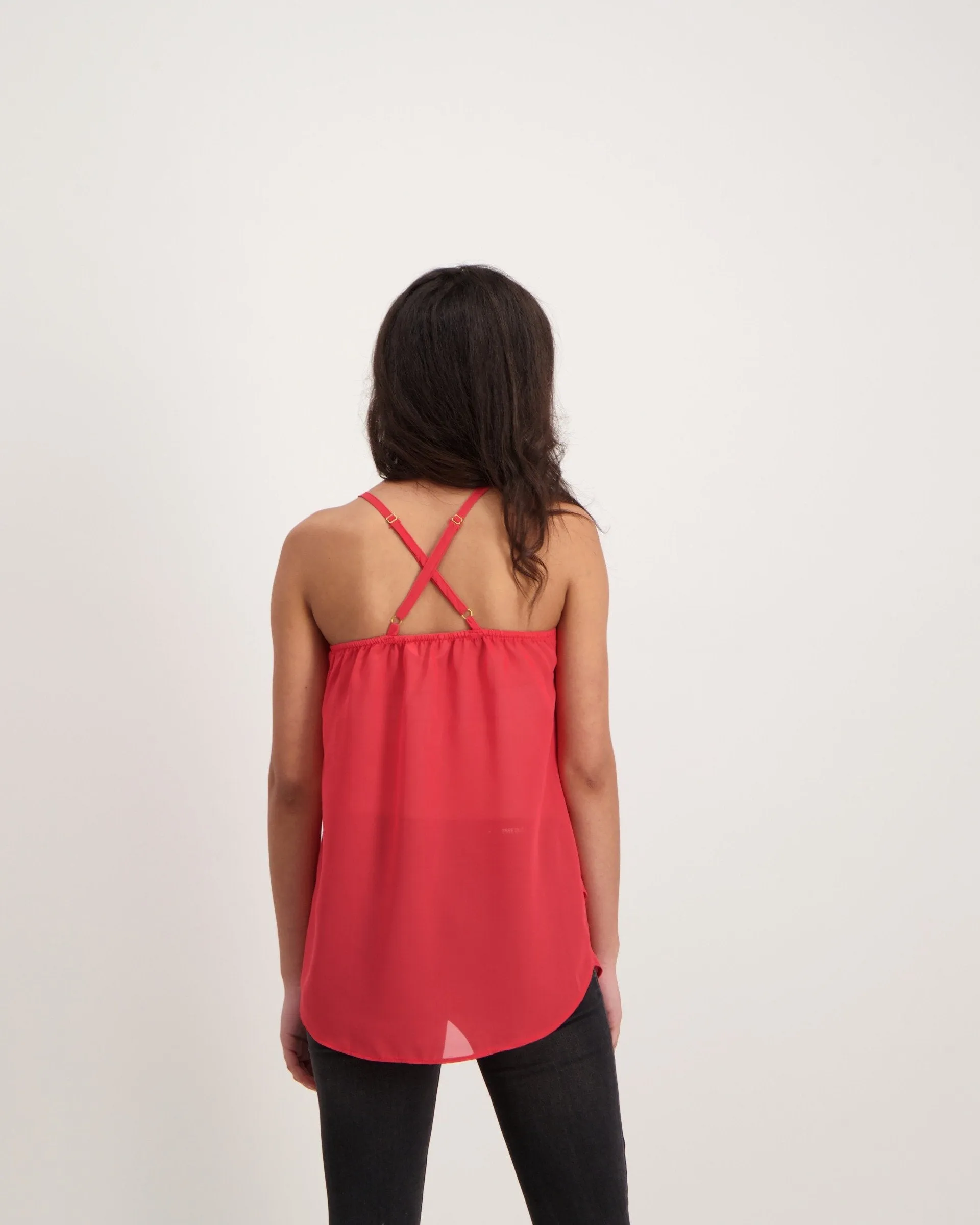Ladies Doubel Layer Cami - Red