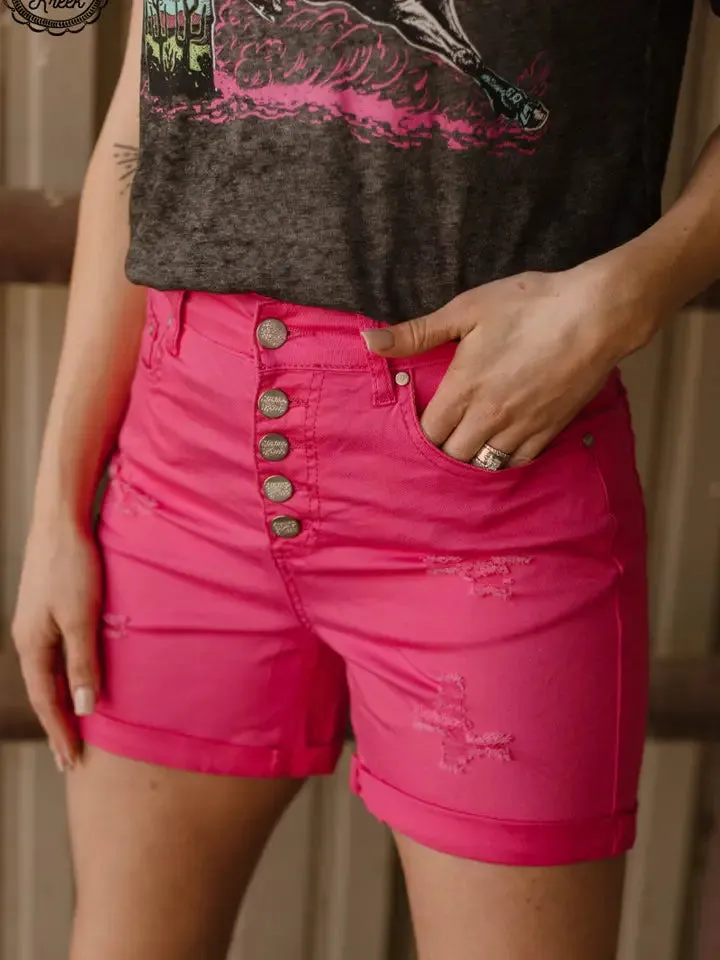LADIES PINK TENNESSEE WALKING DENIM SHORT