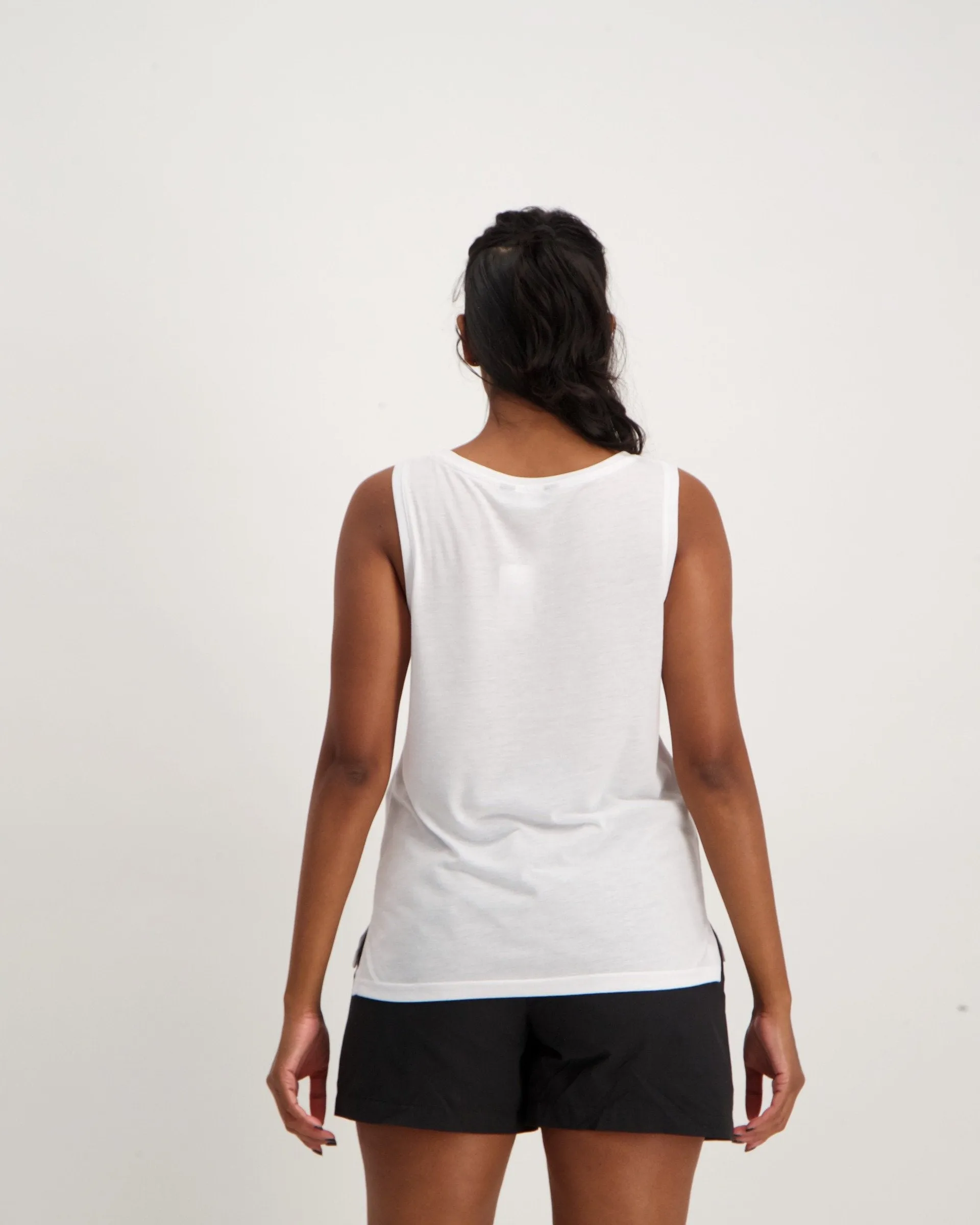 Ladies Pocket Tank - White