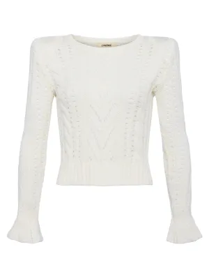 L'AGENCE MIO CABLE CROP PULLOVER