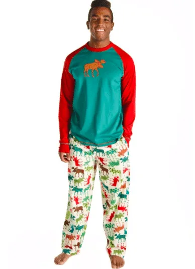 Lazy One Patterned Moose Pj Tee