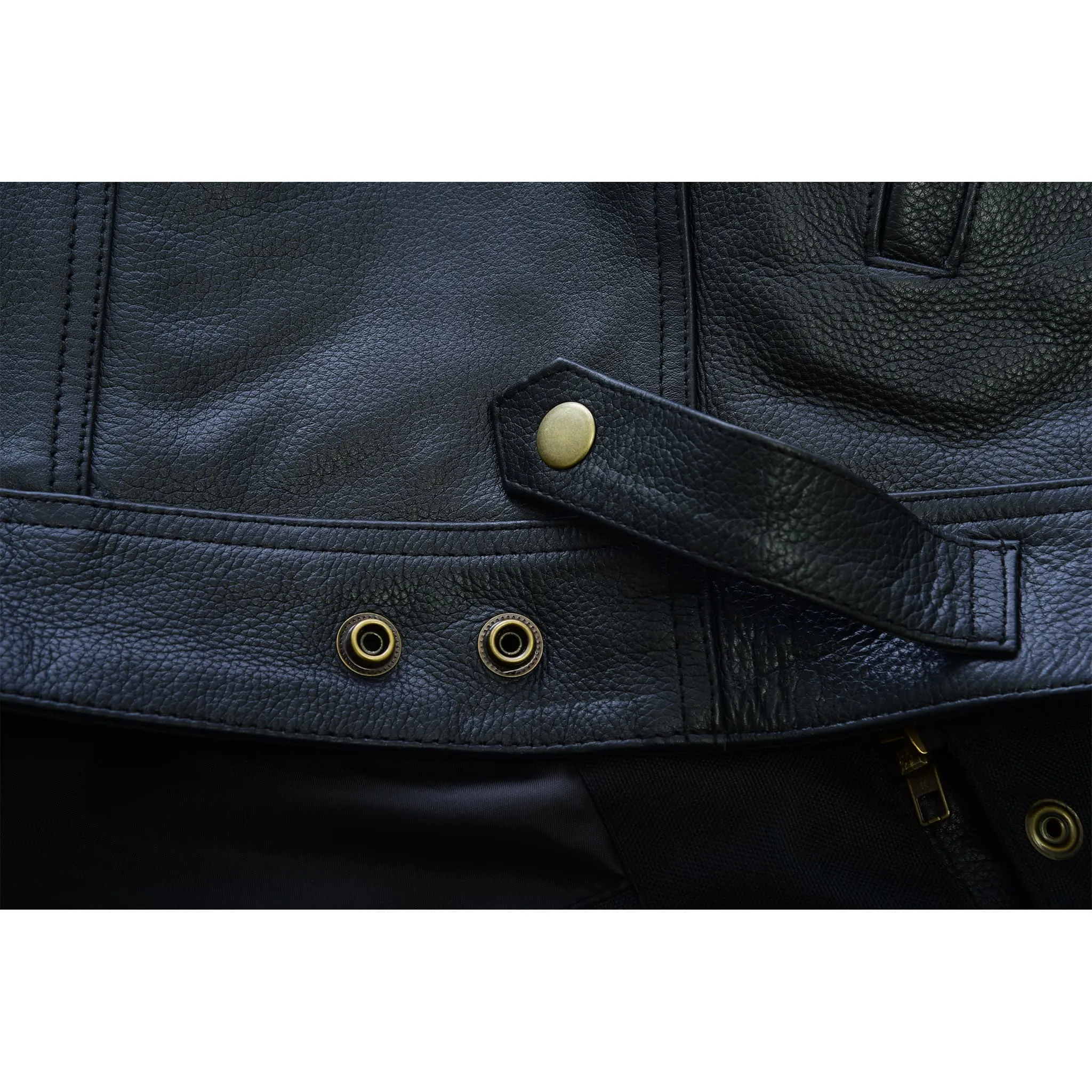 Leatherick Anarchy Club Open Button Leather Vest