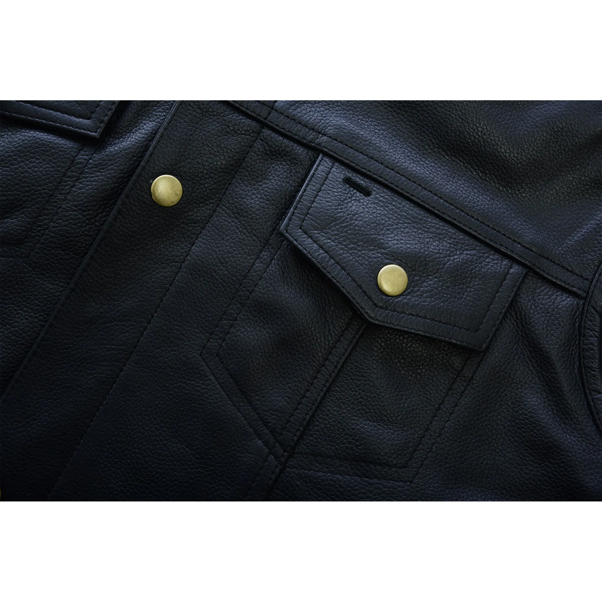 Leatherick Anarchy Club Open Button Leather Vest
