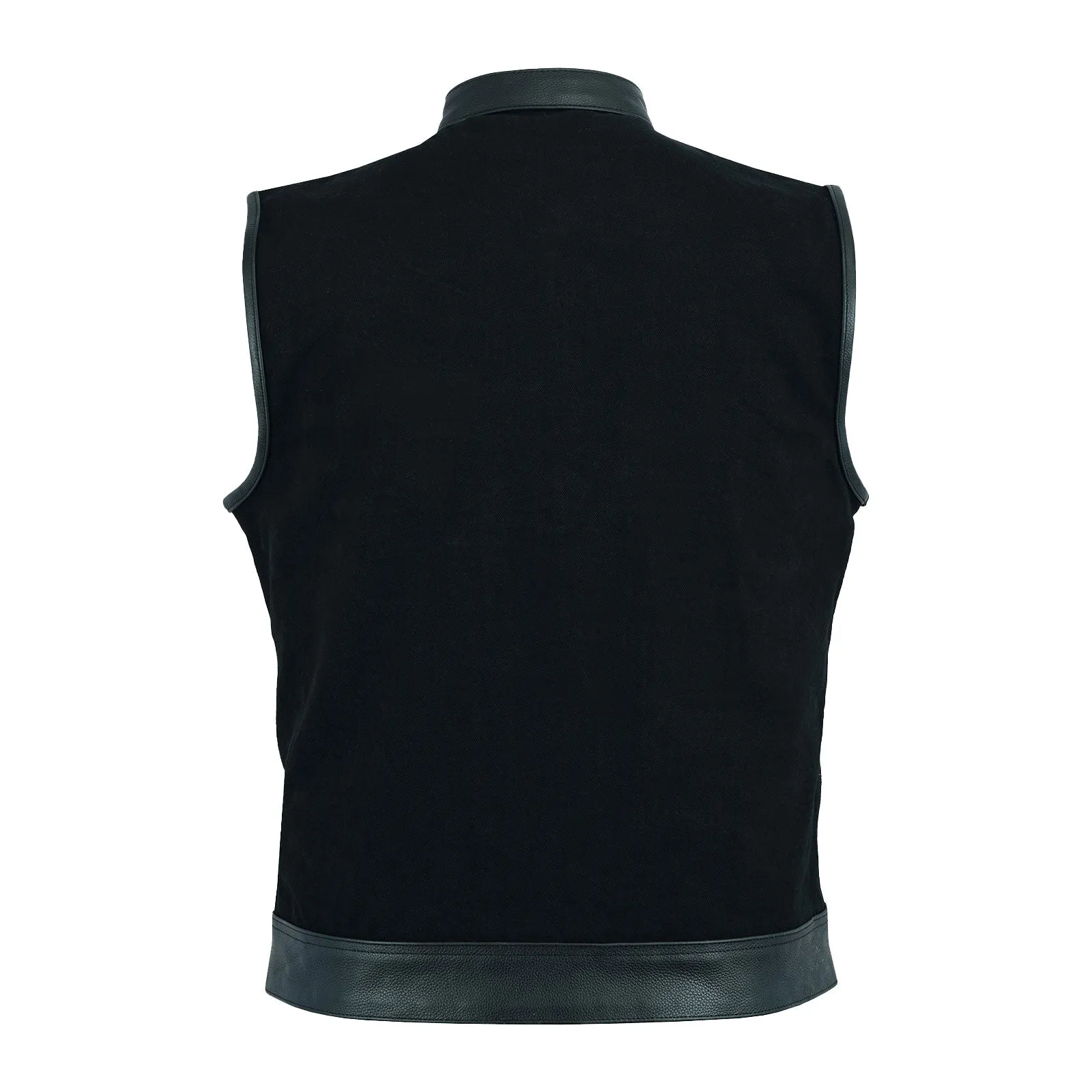 Leatherick Anarchy Club Trim Denim Leather Vests