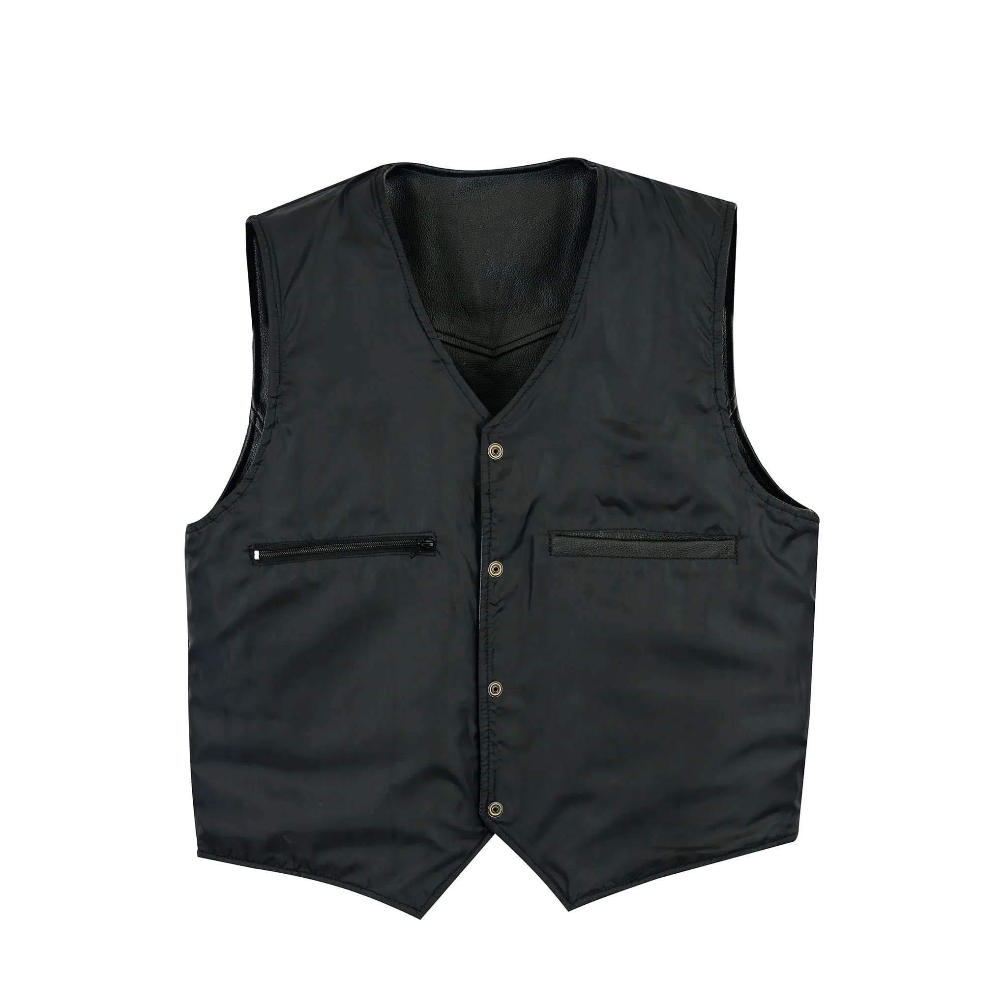 Leatherick Men Premium Biker Leather Waistcoat