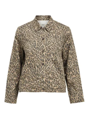 Leopard Print Denim Jacket