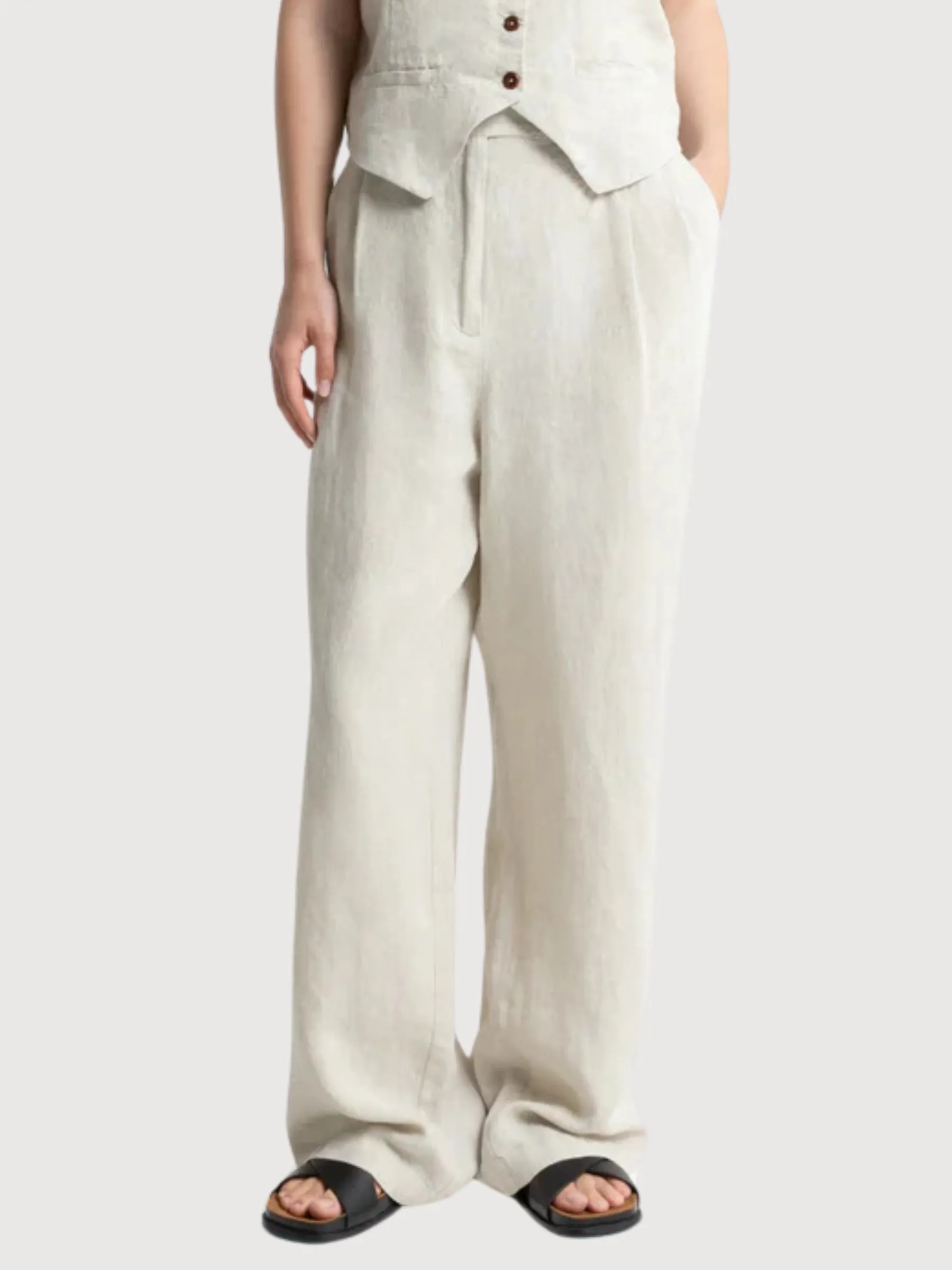Lilian Trousers Undyed Linen | King Of Indigo