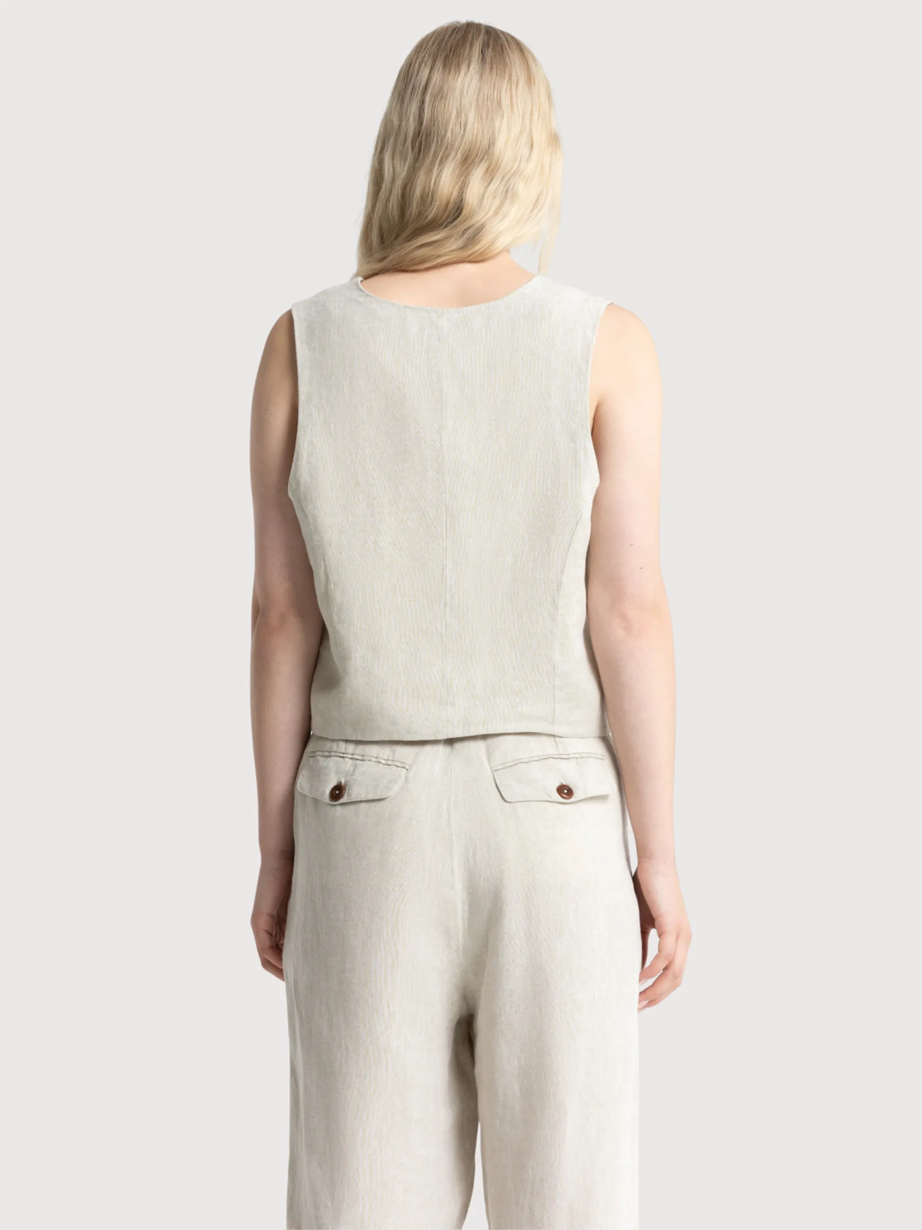 Lilian Trousers Undyed Linen | King Of Indigo