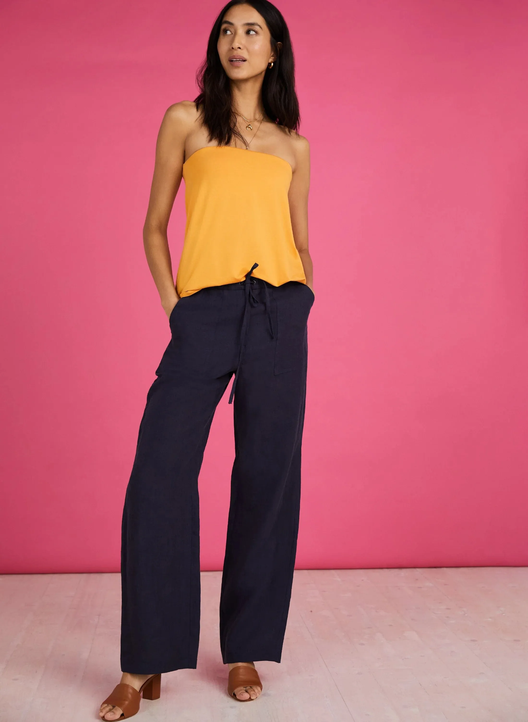 Lily LENZING™ ECOVERO™ Jersey Bandeau Top | Mango Sorbet