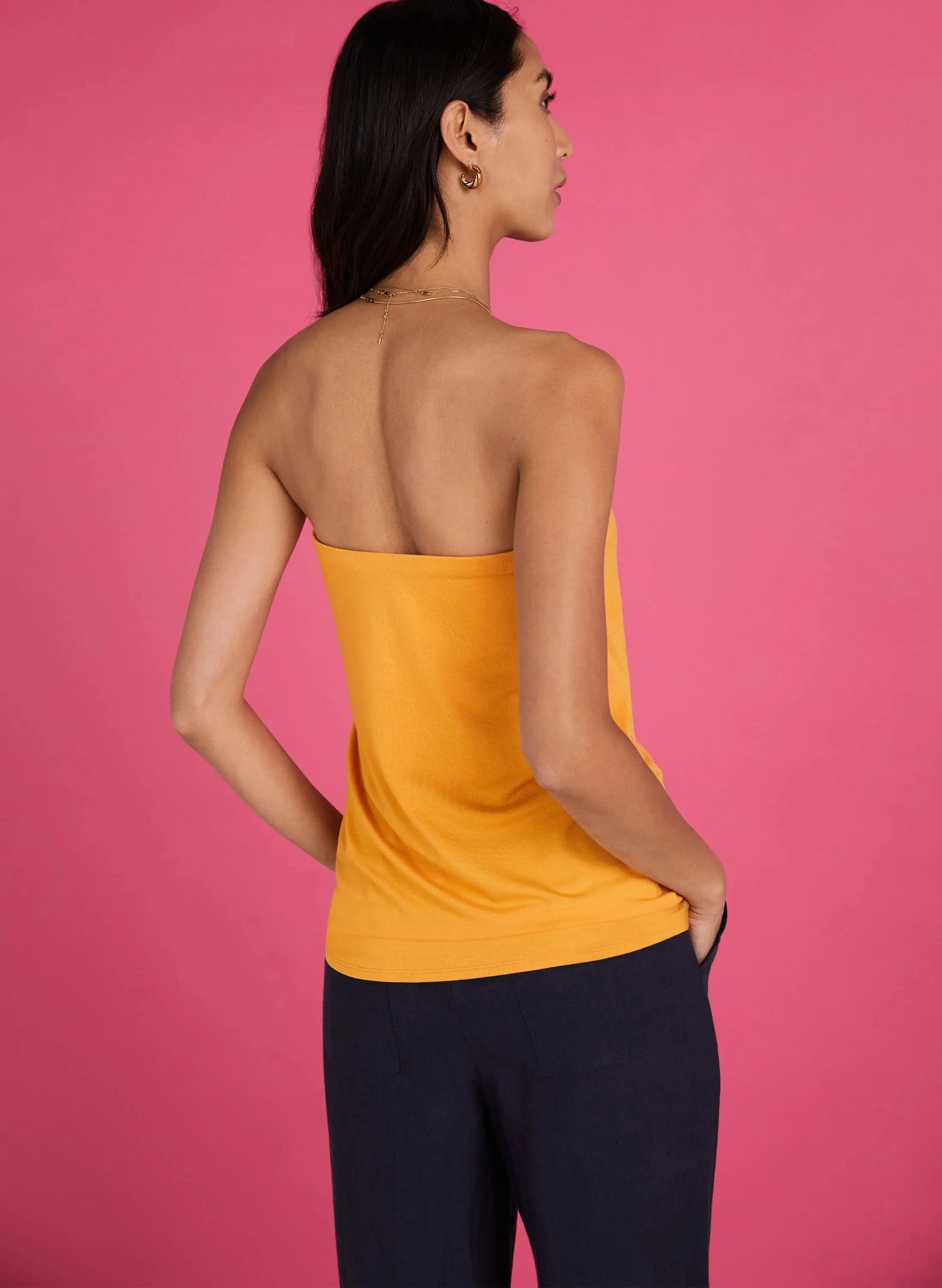 Lily LENZING™ ECOVERO™ Jersey Bandeau Top | Mango Sorbet