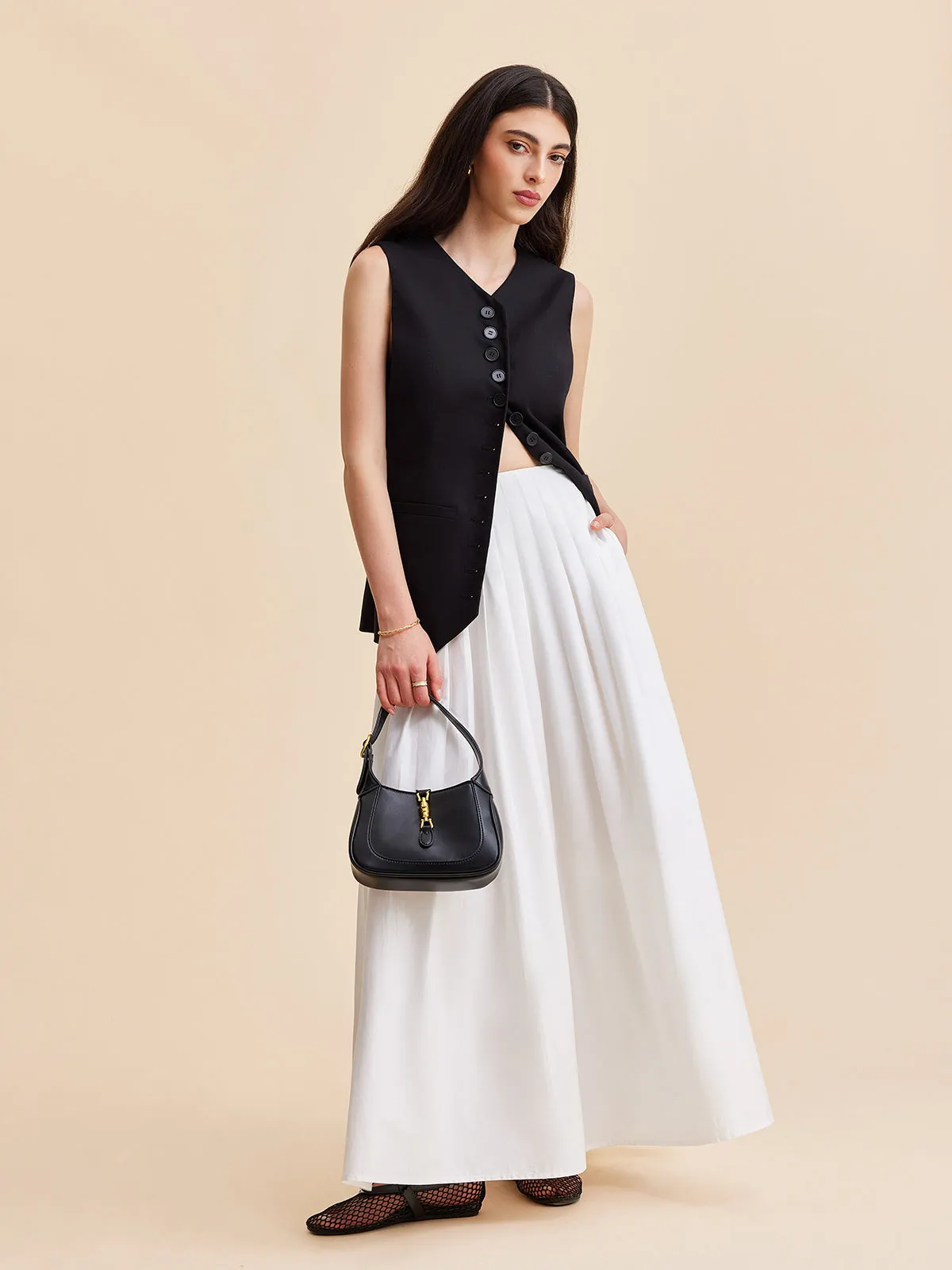 Linen & Cotton Buttoned Vest