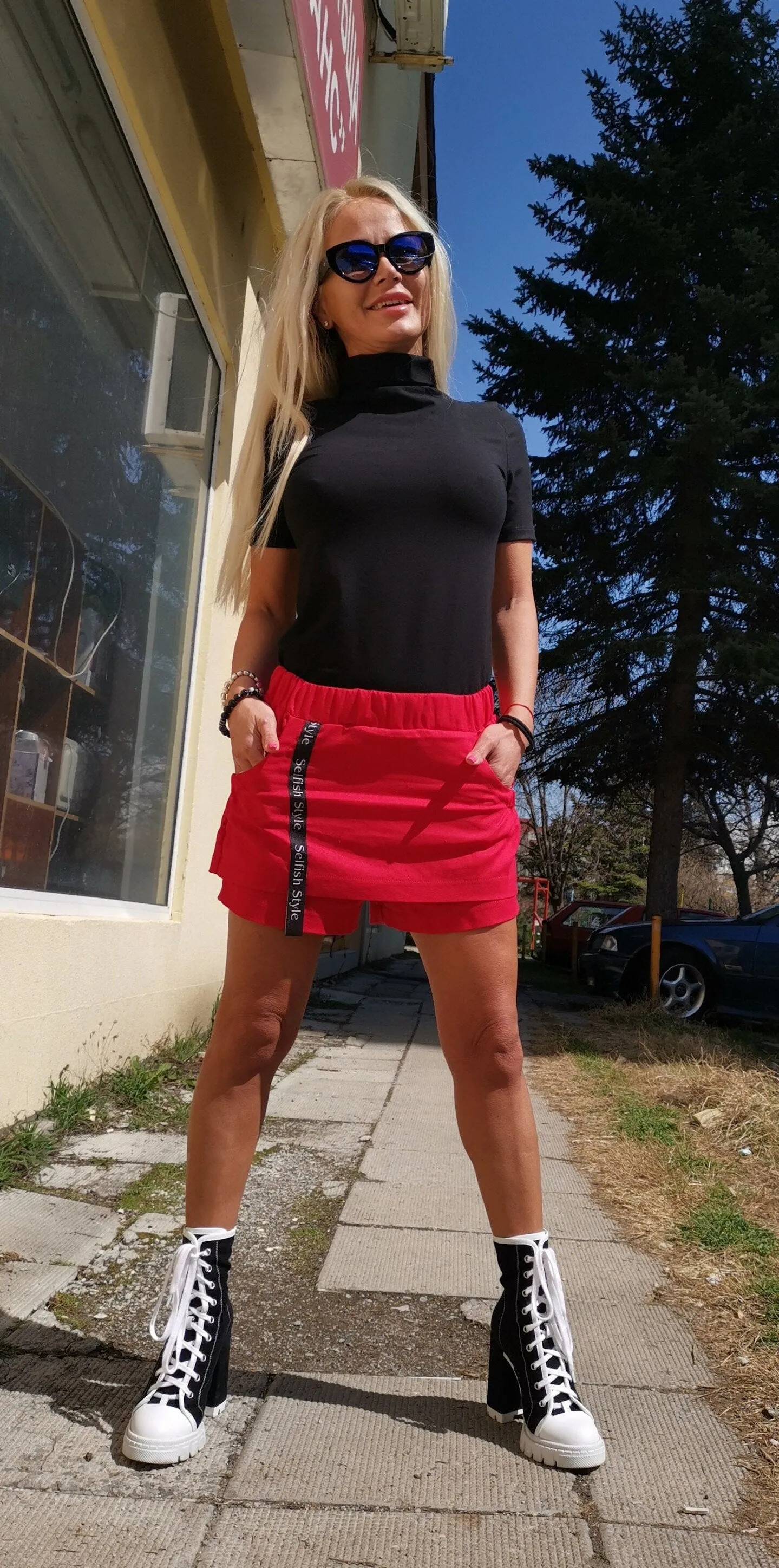 Linen Shorts, Red Shorts for Women, Loose Fit Summer Shorts, Casual Shorts, Pants & Skirt, Short Pants, Summer Pants