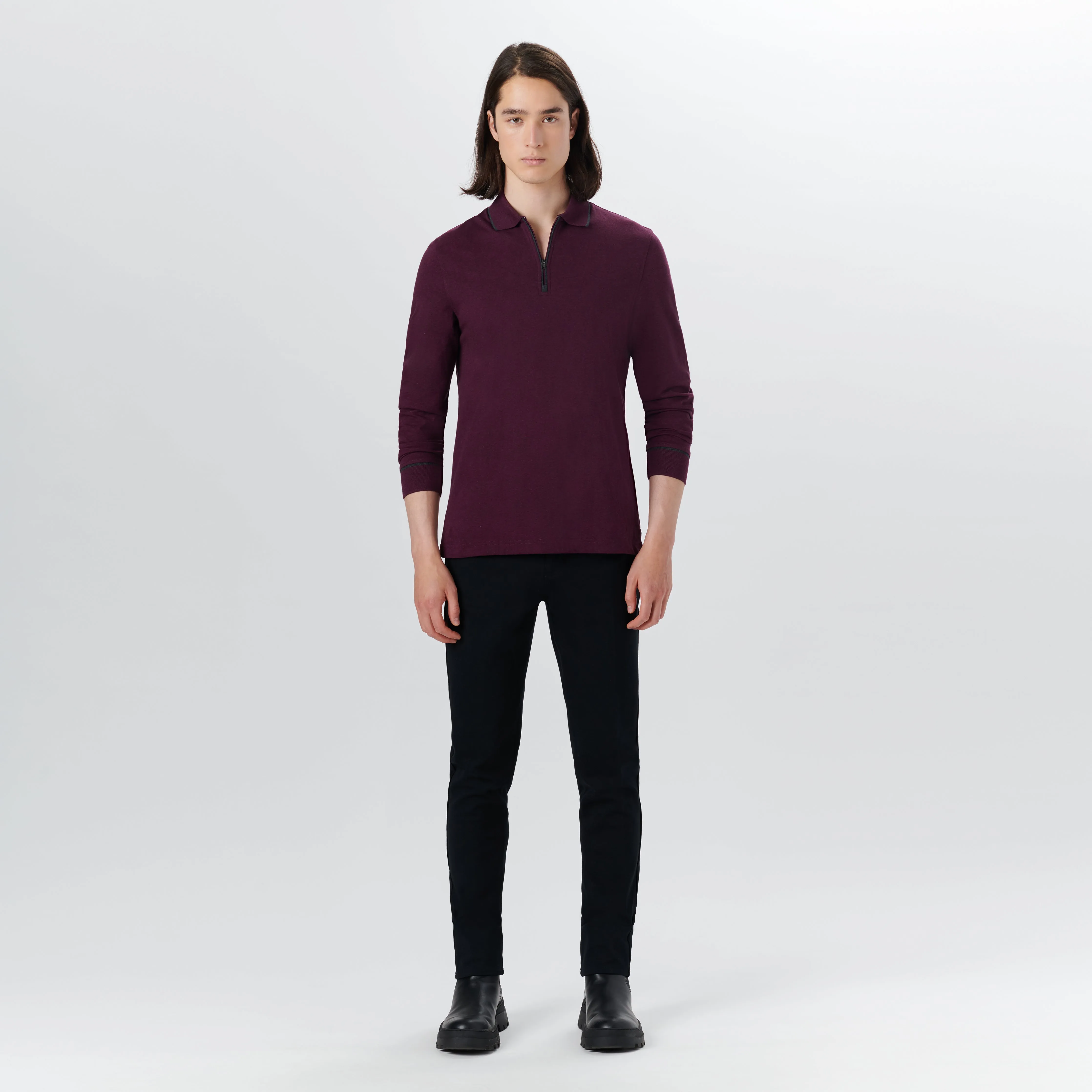 Long Sleeve Quarter Zip Polo