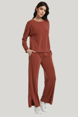 Loose And Elegant Women’s Knit Long-sleeve Long Pants Pajamas Set-2315500099