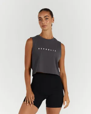LOOSE CROP TANK - SHADOW