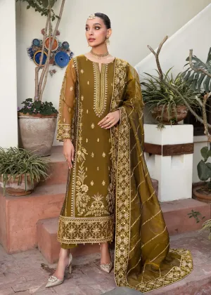 Luxury Embroidered Mehndi Green Pakistani Salwar Kameez Suit