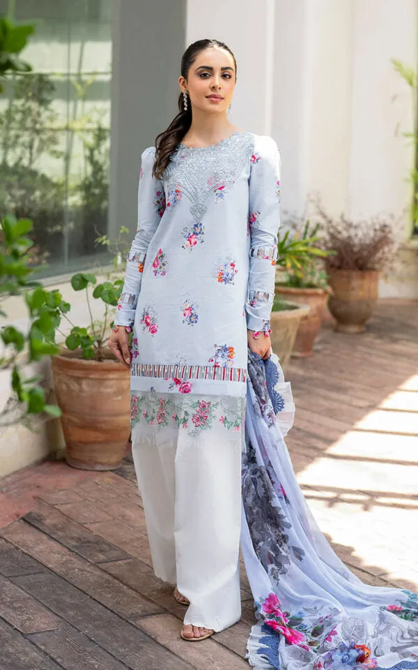 Luxury Pakistani Salwar Kameez Dupatta Blue Salwar Suit Party Dress