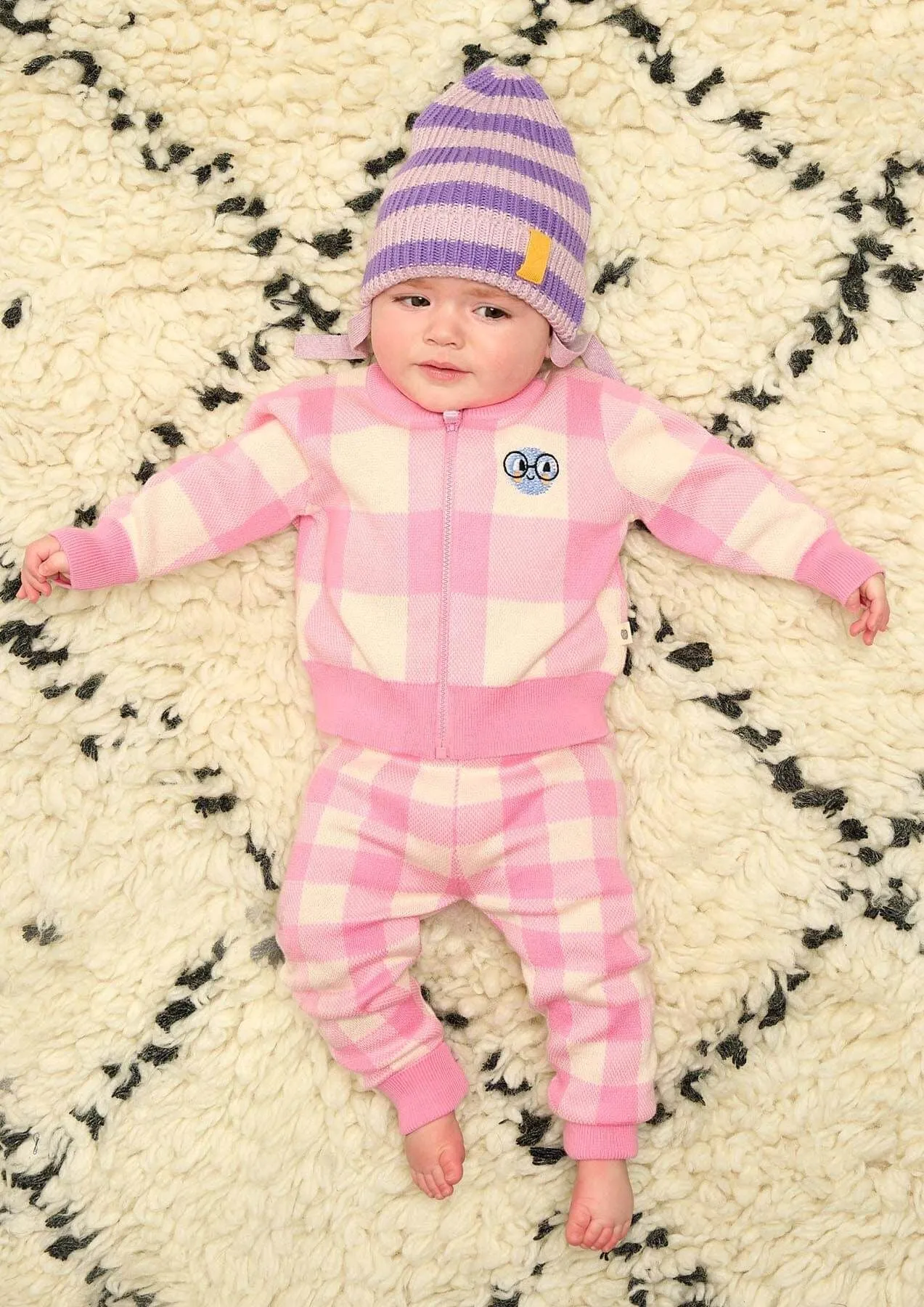 Marbles - Pink Check Jaquard Knit Trouser